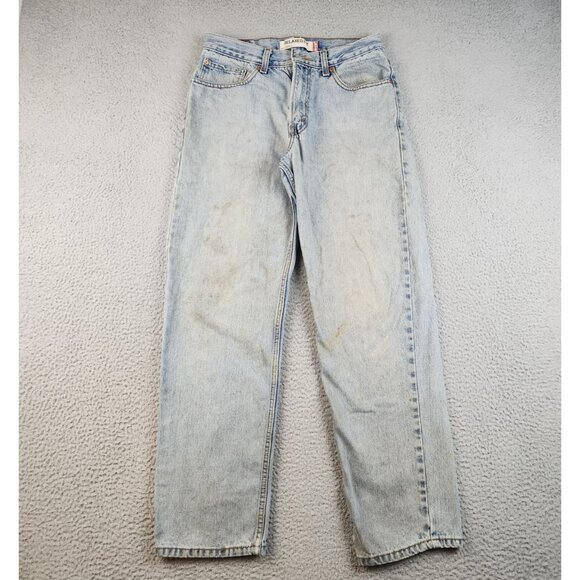 Levi's 550 Relaxed Fit Straight Leg Light Wash Denim Jeans Mens 32x32 Thrashed - Picture 2 of 13